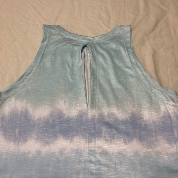 Simply Southern Blue and Pink Tie-Dye Tiered Sleeveless Blouse - Picture 5 of 11